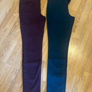 Burgundy and Teal Pants